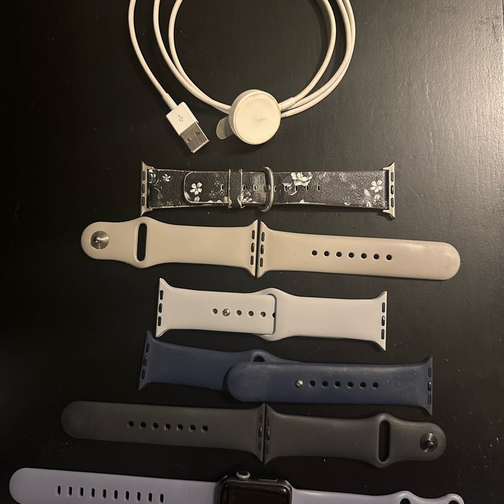 Apple series 3 + Watch Bands and Charger